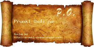 Prunkl Oxána névjegykártya